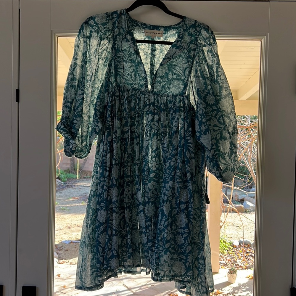 Daughters Of India Kyra Mini dress Size Small in Ocean Blue SOLD OUT